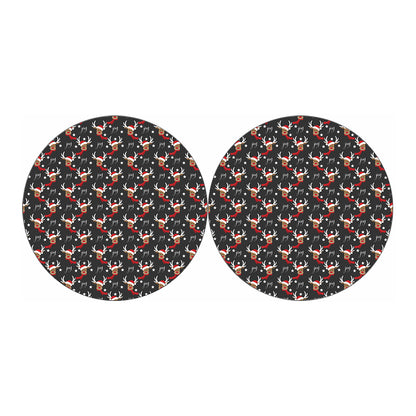 Santa Claus Deer Pattern Print Car Coasters