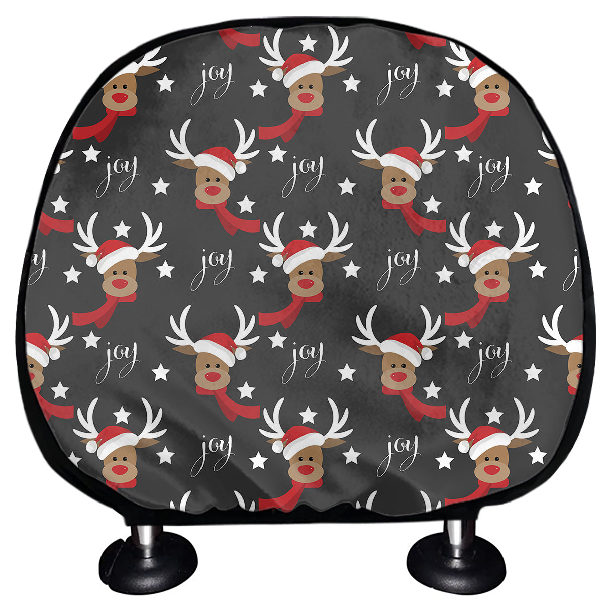 Santa Claus Deer Pattern Print Car Headrest Covers