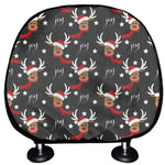 Santa Claus Deer Pattern Print Car Headrest Covers