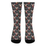 Santa Claus Deer Pattern Print Crew Socks