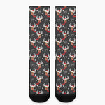 Santa Claus Deer Pattern Print Crew Socks