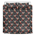 Santa Claus Deer Pattern Print Duvet Cover Bedding Set