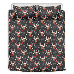 Santa Claus Deer Pattern Print Duvet Cover Bedding Set
