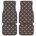 Santa Claus Deer Pattern Print Front and Back Car Floor Mats