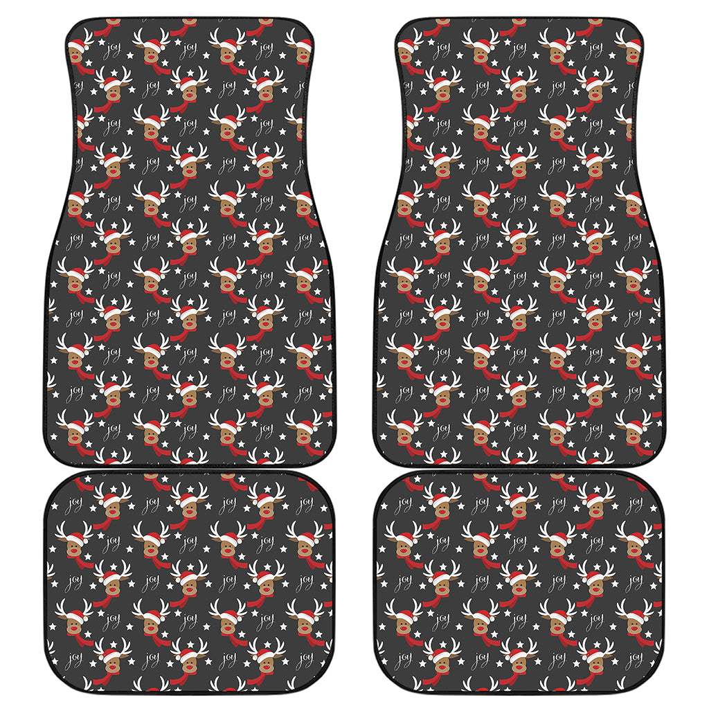 Santa Claus Deer Pattern Print Front and Back Car Floor Mats