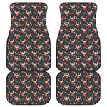 Santa Claus Deer Pattern Print Front and Back Car Floor Mats