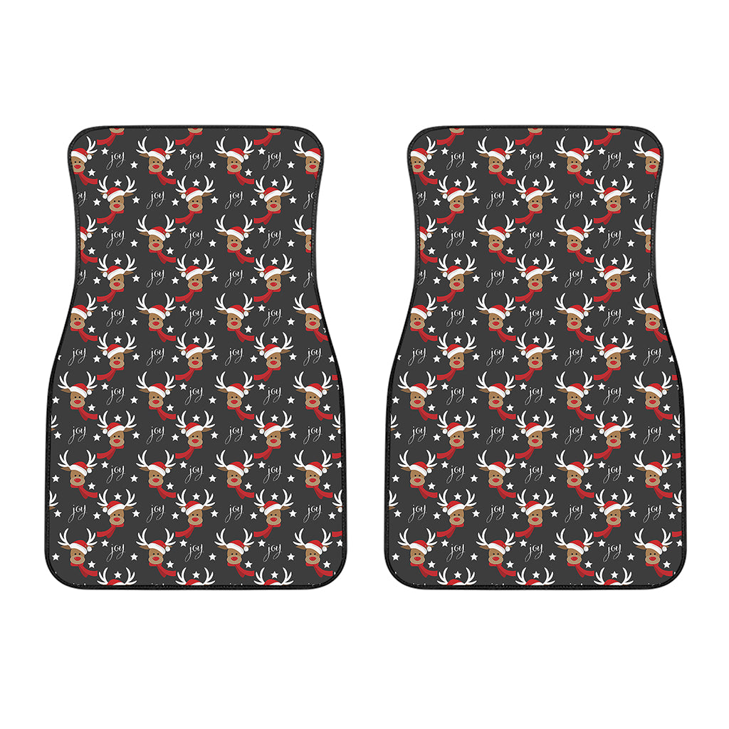 Santa Claus Deer Pattern Print Front Car Floor Mats