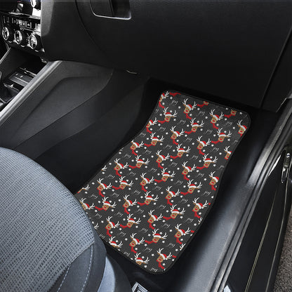 Santa Claus Deer Pattern Print Front Car Floor Mats