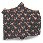 Santa Claus Deer Pattern Print Hooded Blanket