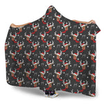 Santa Claus Deer Pattern Print Hooded Blanket