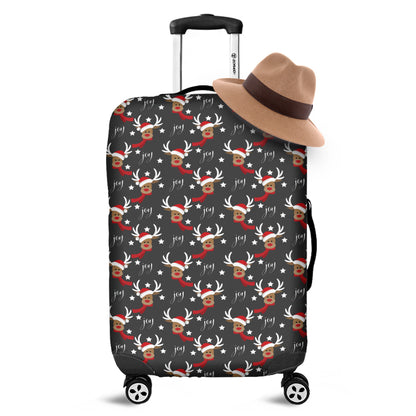 Santa Claus Deer Pattern Print Luggage Cover
