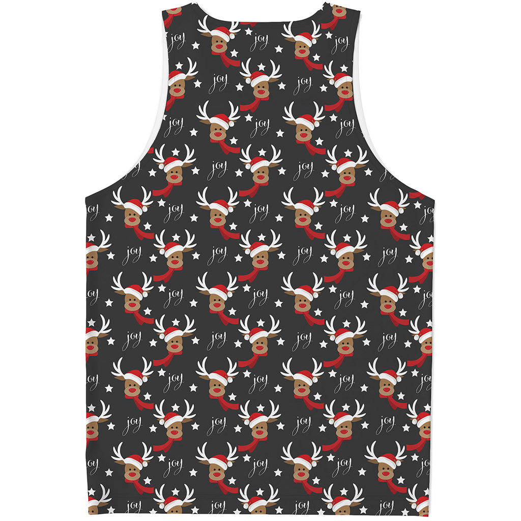 Santa Claus Deer Pattern Print Men's Tank Top