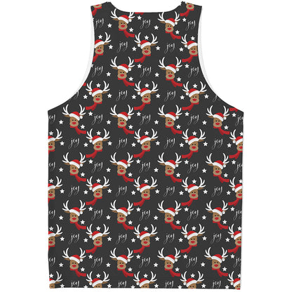 Santa Claus Deer Pattern Print Men's Tank Top