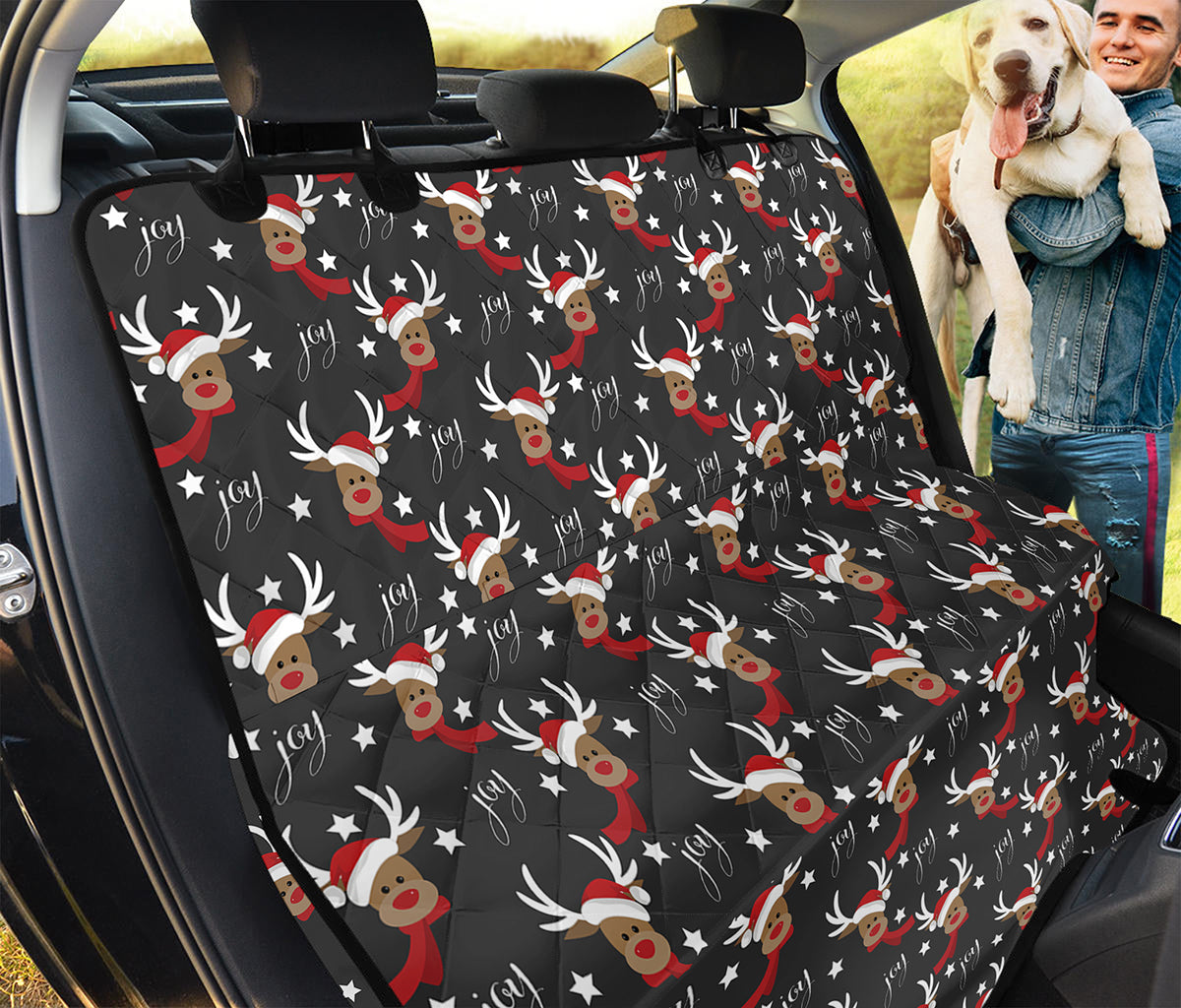 Santa Claus Deer Pattern Print Pet Car Back Seat Cover