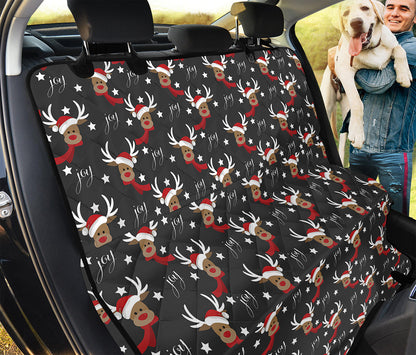 Santa Claus Deer Pattern Print Pet Car Back Seat Cover