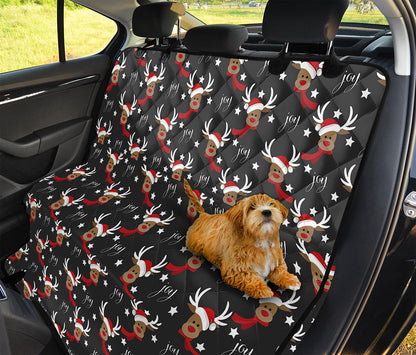 Santa Claus Deer Pattern Print Pet Car Back Seat Cover