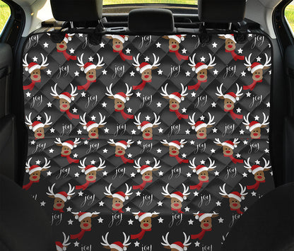 Santa Claus Deer Pattern Print Pet Car Back Seat Cover
