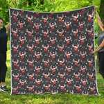 Santa Claus Deer Pattern Print Quilt