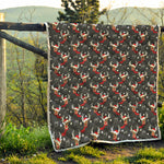 Santa Claus Deer Pattern Print Quilt