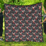 Santa Claus Deer Pattern Print Quilt