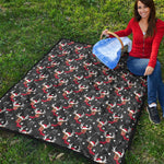 Santa Claus Deer Pattern Print Quilt