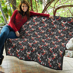 Santa Claus Deer Pattern Print Quilt