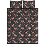 Santa Claus Deer Pattern Print Quilt Bed Set