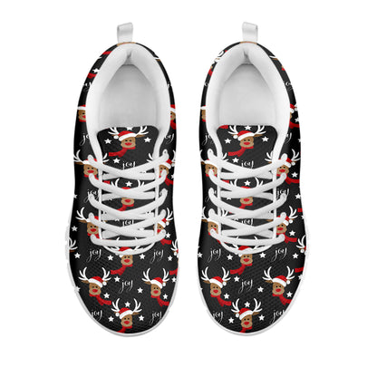 Santa Claus Deer Pattern Print White Sneakers