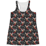 Santa Claus Deer Pattern Print Women's Racerback Tank Top