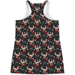 Santa Claus Deer Pattern Print Women's Racerback Tank Top