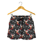 Santa Claus Deer Pattern Print Women's Shorts
