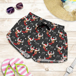 Santa Claus Deer Pattern Print Women's Shorts