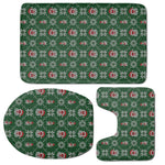 Santa Claus Knitted Pattern Print 3 Piece Bath Mat Set