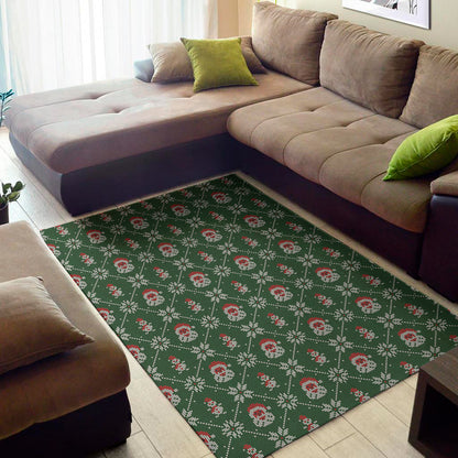 Santa Claus Knitted Pattern Print Area Rug