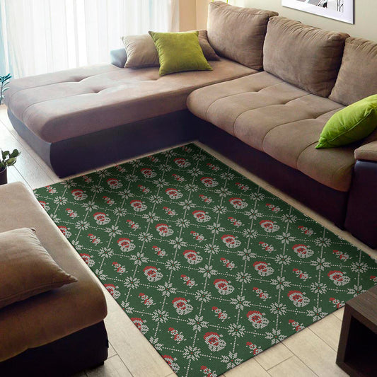 Santa Claus Knitted Pattern Print Area Rug