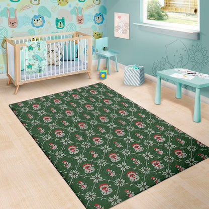 Santa Claus Knitted Pattern Print Area Rug
