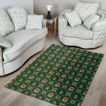 Santa Claus Knitted Pattern Print Area Rug