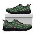 Santa Claus Knitted Pattern Print Black Running Shoes