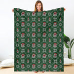 Santa Claus Knitted Pattern Print Blanket