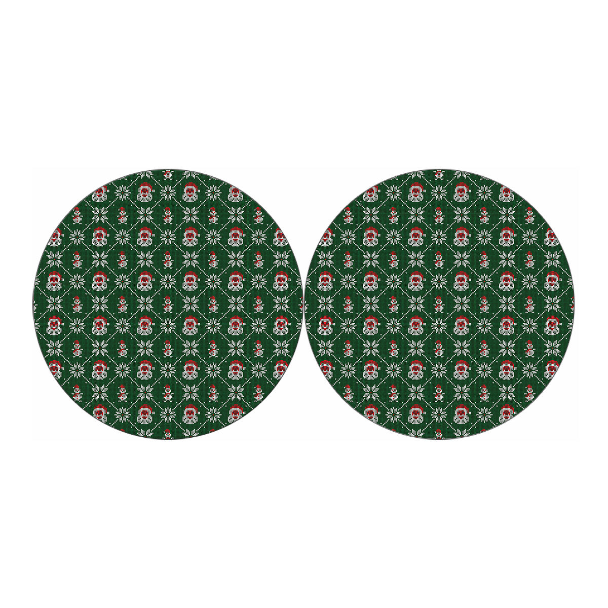 Santa Claus Knitted Pattern Print Car Coasters