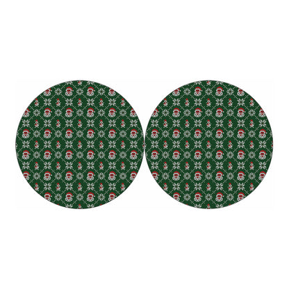 Santa Claus Knitted Pattern Print Car Coasters