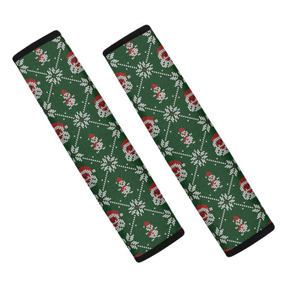 Santa Claus Knitted Pattern Print Car Seat Belt Covers