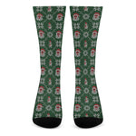 Santa Claus Knitted Pattern Print Crew Socks