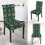 Santa Claus Knitted Pattern Print Dining Chair Slipcover