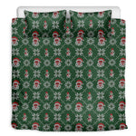 Santa Claus Knitted Pattern Print Duvet Cover Bedding Set