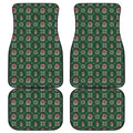 Santa Claus Knitted Pattern Print Front and Back Car Floor Mats