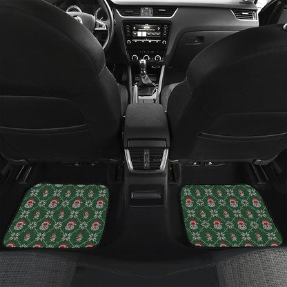 Santa Claus Knitted Pattern Print Front and Back Car Floor Mats