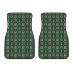 Santa Claus Knitted Pattern Print Front Car Floor Mats