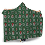 Santa Claus Knitted Pattern Print Hooded Blanket