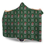 Santa Claus Knitted Pattern Print Hooded Blanket